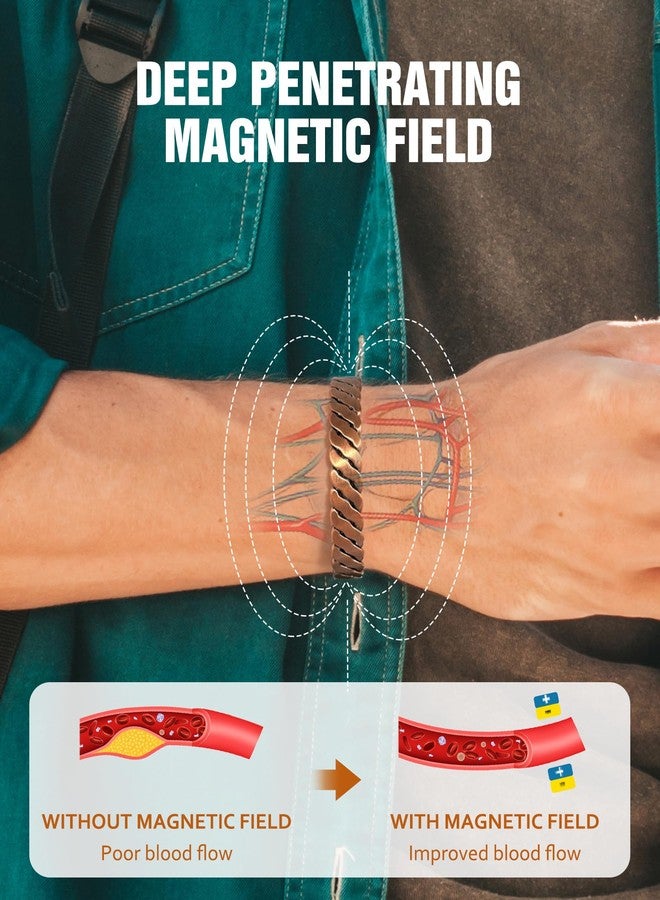 أساور جيكانوري النحاسية المغناطيسية للرجال والنساء - سوار نحاسي نقي فعال - أساور قابلة للتعديل - Image 4